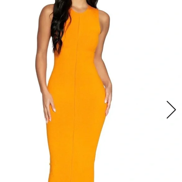 naked wardrobe orange dress Women's Naked Sleeveless Midi Dress by Naked Wardrobe, Tangerine / L